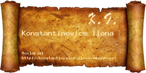 Konstantinovics Ilona névjegykártya